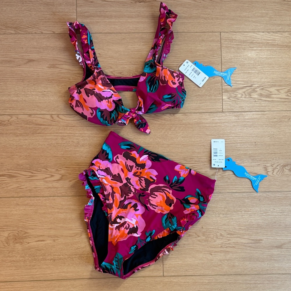 Skinnydippers Floral Bikini Set (Can Sell Together OR Seperate)